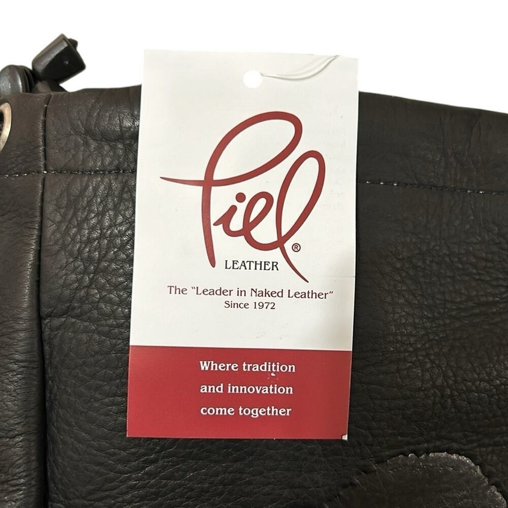 NOT FOR SALE Piel Genuine Leather Black Drawstring Bag - Picture 4 of 8
